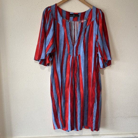 Pomander Place Dresses & Skirts - Pomander Place Tuckernuck Finley Dress Women M Red Blue Striped Vacation Resort